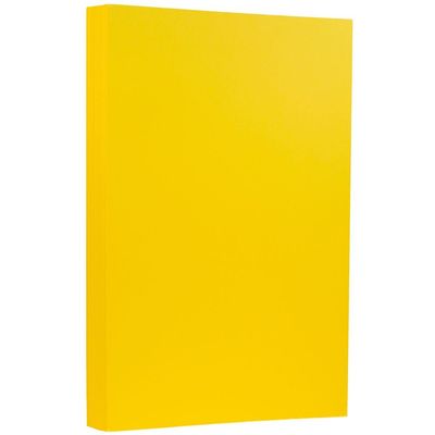JAM PAPER Legal 65lb Cardstock - 8.5 x 14 Coverstock - 176 gsm - Yellow Recycled - 50 Sheets/Pack