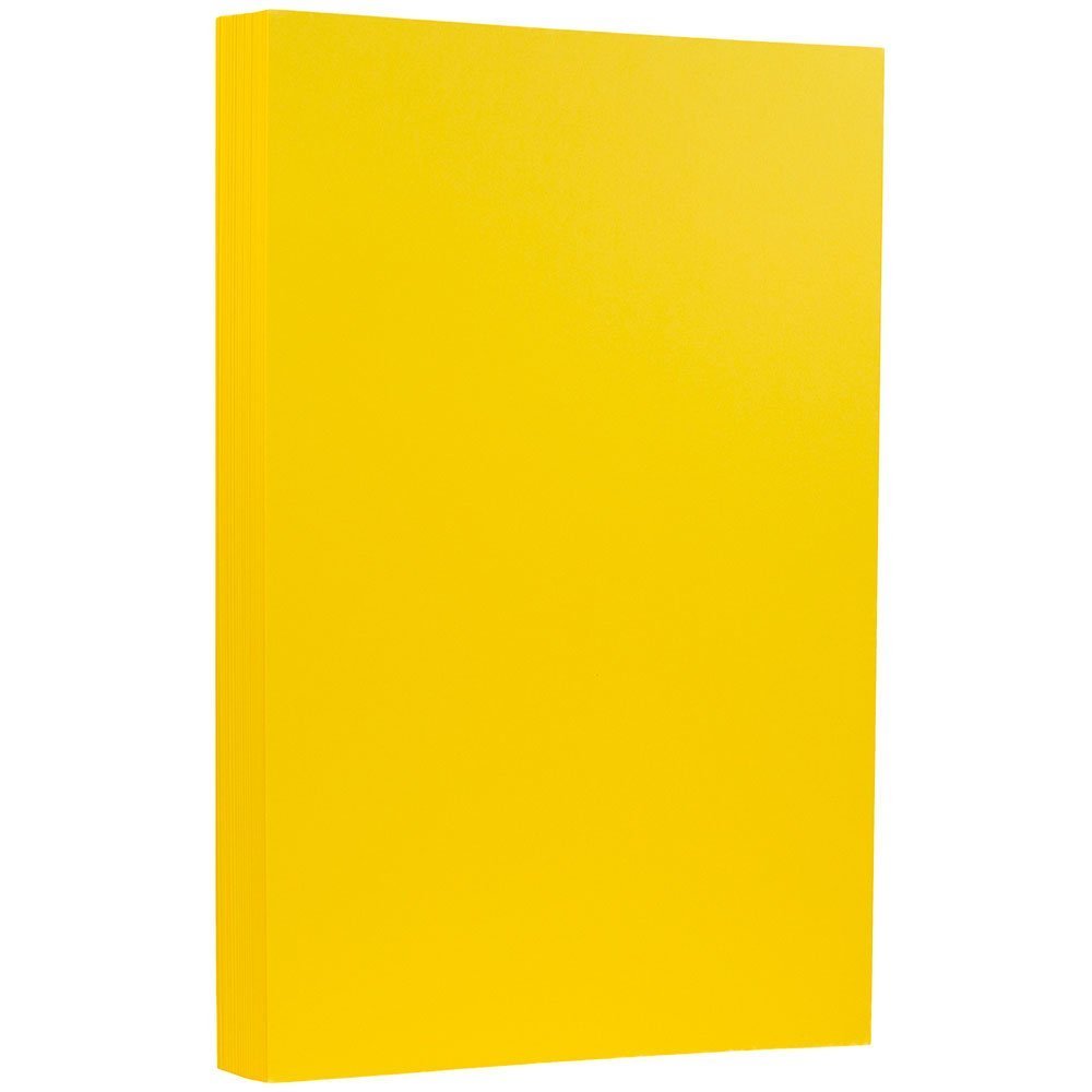 JAM PAPER Legal 65lb Cardstock - 8.5 x 14 Coverstock - 176 gsm - Yellow Recycled - 50 Sheets/Pack