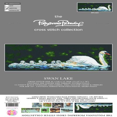 Pollyanna Pickering Swan Lake Counted Cross Stitch Kit-13.5"X5.5" 14 Count