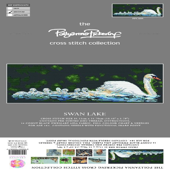 Pollyanna Pickering Swan Lake Counted Cross Stitch Kit-13.5"X5.5" 14 Count
