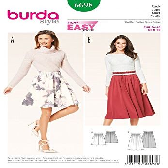 Burda Ladies Easy Sewing Pattern 6698 Gathered Waist Skirts