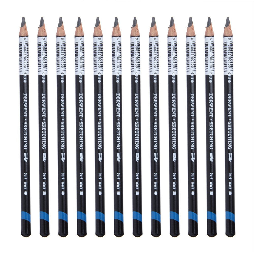 Derwent Colored Pencils, Watersolble Sketching Pencils, Sketch 8B, Case of 12 343