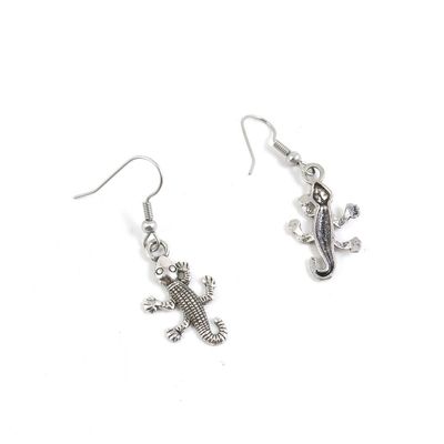 100 Pairs Jewelry Making Antique Silver Tone Earring Supplies Hooks Findings Charms D3OG1 Lizard Gecko
