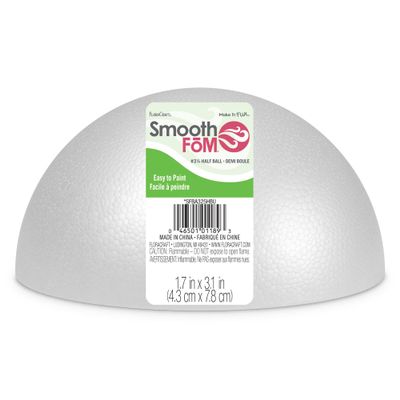 FloraCraft SmoothFoam Half Ball 3.2 Inch x 1.6 Inch White