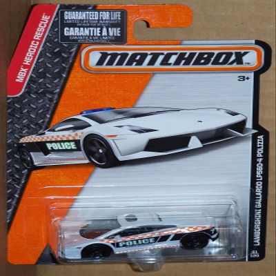 LAMBORGHINI GALLARDO LP 560-4 POLIZIA (WHITE) MBX HEROIC RESCUE Matchbox 1:64 Scale Basic Die-Cast Vehicle (#61 of 120)