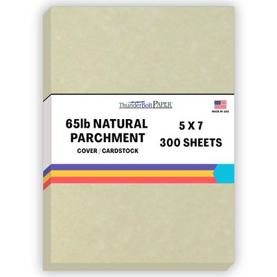 300 Natural Parchment 65lb Cover Paper Sheets 5 X 7 Inches Cardstock Weight Colored Sheets5 X 7" (5X7 Inches) Photo|Card|Frame Size - Printable Old Parchment Semblance