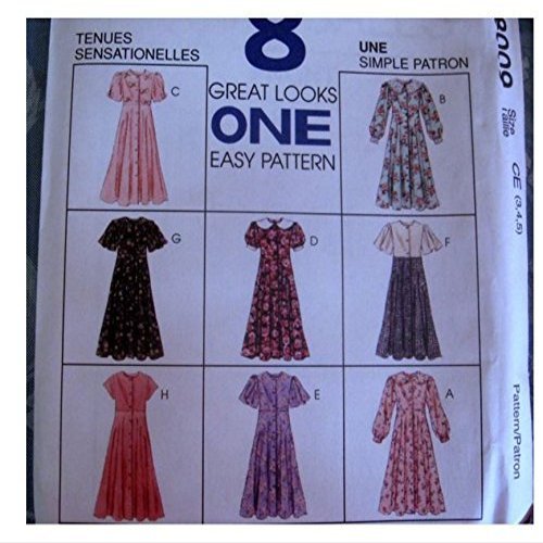 McCalls Sewing Pattern 8009 Girls Size 3,4,5 Button down Dress in 8/Variations