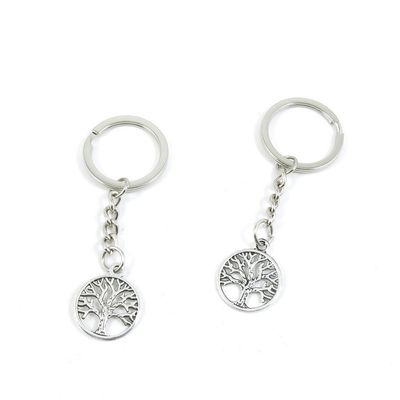 2 Pieces Keyring Keychain Keytag Key Ring Chain Tag Door Car Wholesale Jewelry Making Charms R2AZ2 Life String Tree Oak