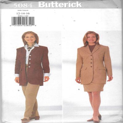 Butterick 5084 Misses Jacket Skirt and Pants Sewing Pattern Sizes 12-14-16
