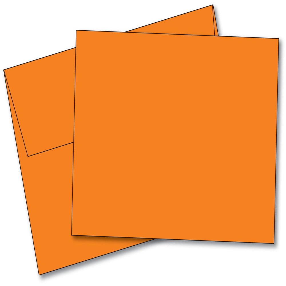 Blank Color Note Cards Uncoated, 5 x 7 Inches Cards - 40 Cards and Envelopes - (These are NOT Fold Over Cards) (Orange)