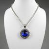 WOWGAME2009 Charms 1 Pieces Necklace Pendent Jewelry Fashion Decoration Costume Retro Jewellery Collier Long Chain 77001 Blue Rhinestone Round Gemstone view 1