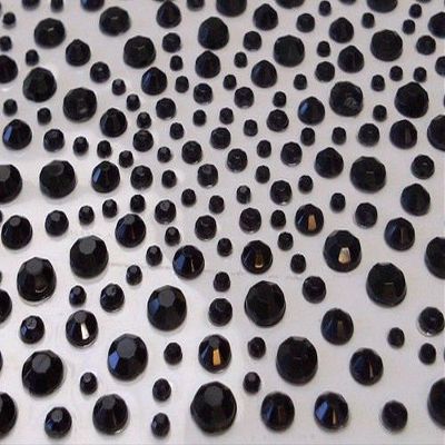 CraftbuddyUS Self Adhesive Black Rhinestones, 325 Gems, Craft, Wedding