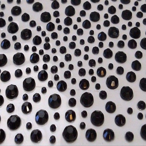 CraftbuddyUS Self Adhesive Black Rhinestones, 325 Gems, Craft, Wedding