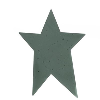 Factory Direct Craft Package of 12 Muted Green Flat Back Tin Stars with Black Speckled Paint for Crafting, Embellishing, and Decorating