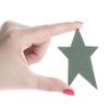 Package of 50 Muted Green Flat Back Tin Stars with Black Speckled Paint for Crafting, Embellishing, and Decorating view 1