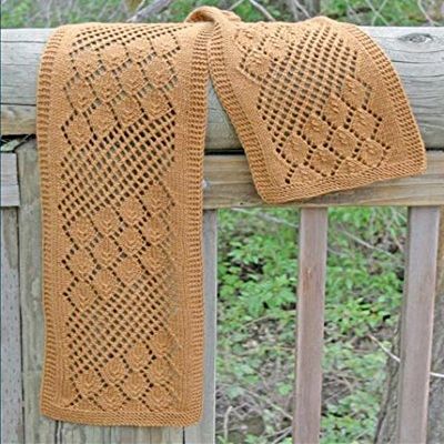 Fiber Trends Streaming Leaves Lace Scarf Knitting Pattern AC80