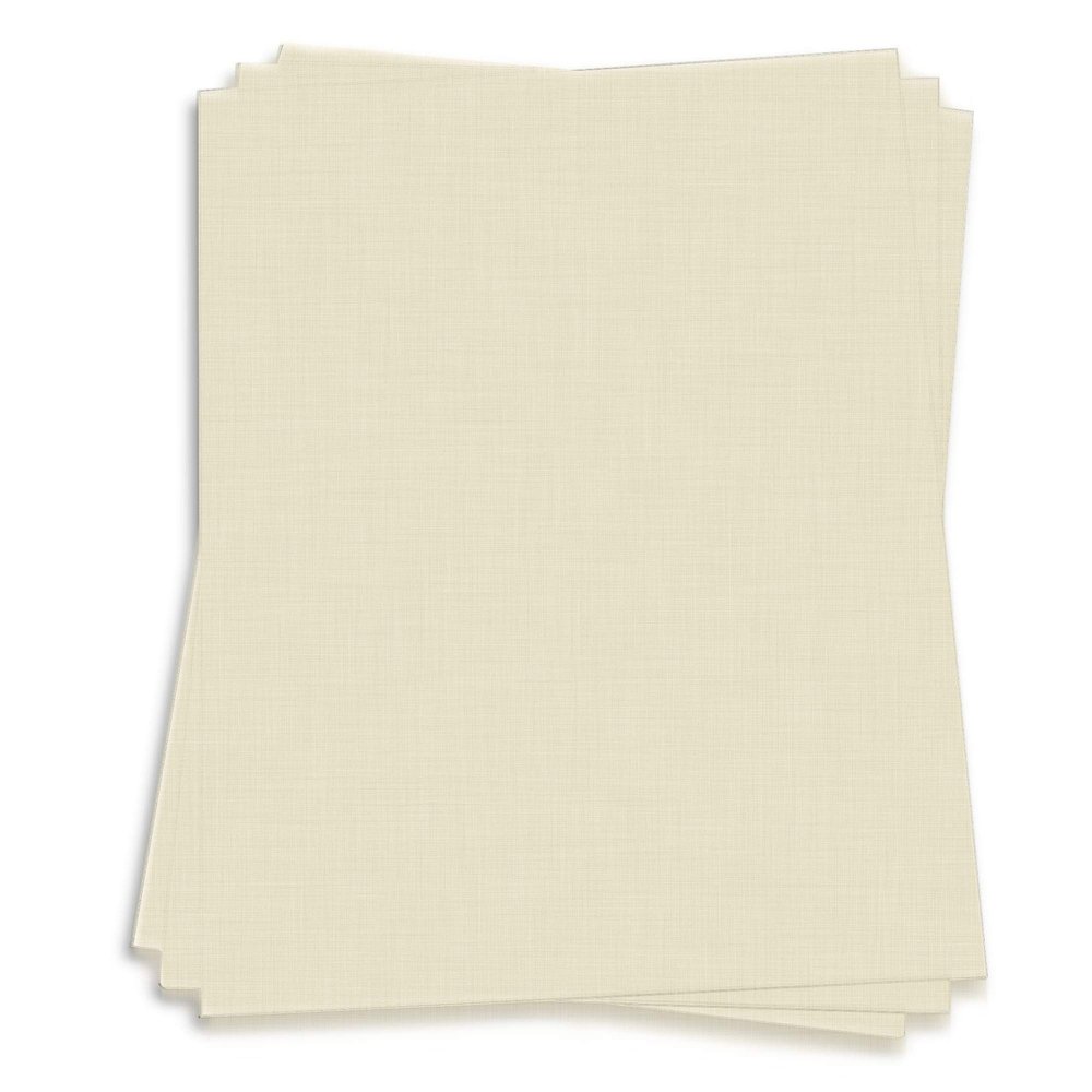 Natural White Card Stock - 8 1/2 x 14 LCI Linen 100lb Cover, 25 Pack