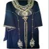 Silk Brocade Vestment Fabric Navy Blue & Green 44" - Vestment,Religious,Church,Sewing view 2