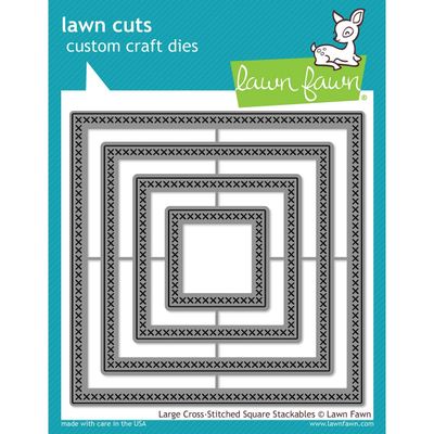 Large Stackable Cross-Stitched Squares by Lawn Fawn