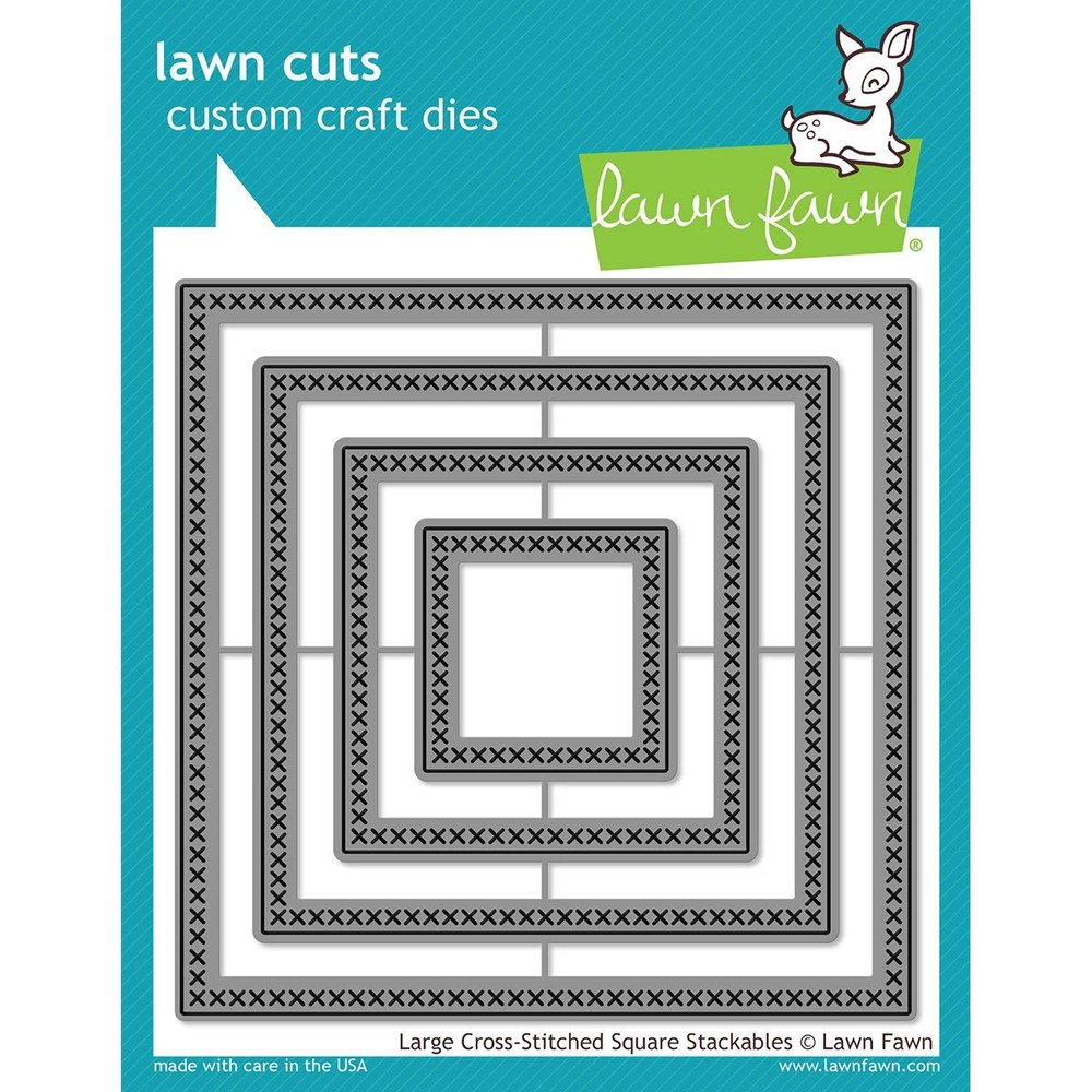 Large Stackable Cross-Stitched Squares by Lawn Fawn