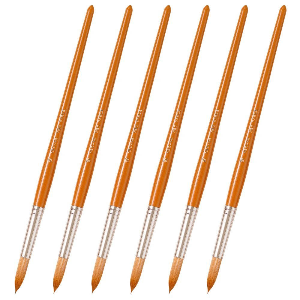 Van Gogh Neo Sebron Round Watercolor Brushes, No. 18, GNEO-WR #18 (6), 6 Pieces