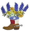 Texas Blooms in Cowboy Boot[Custom and Unique] Embroidered Iron on/Sew Patch 6.9" *9"] [Made in USA] view 1