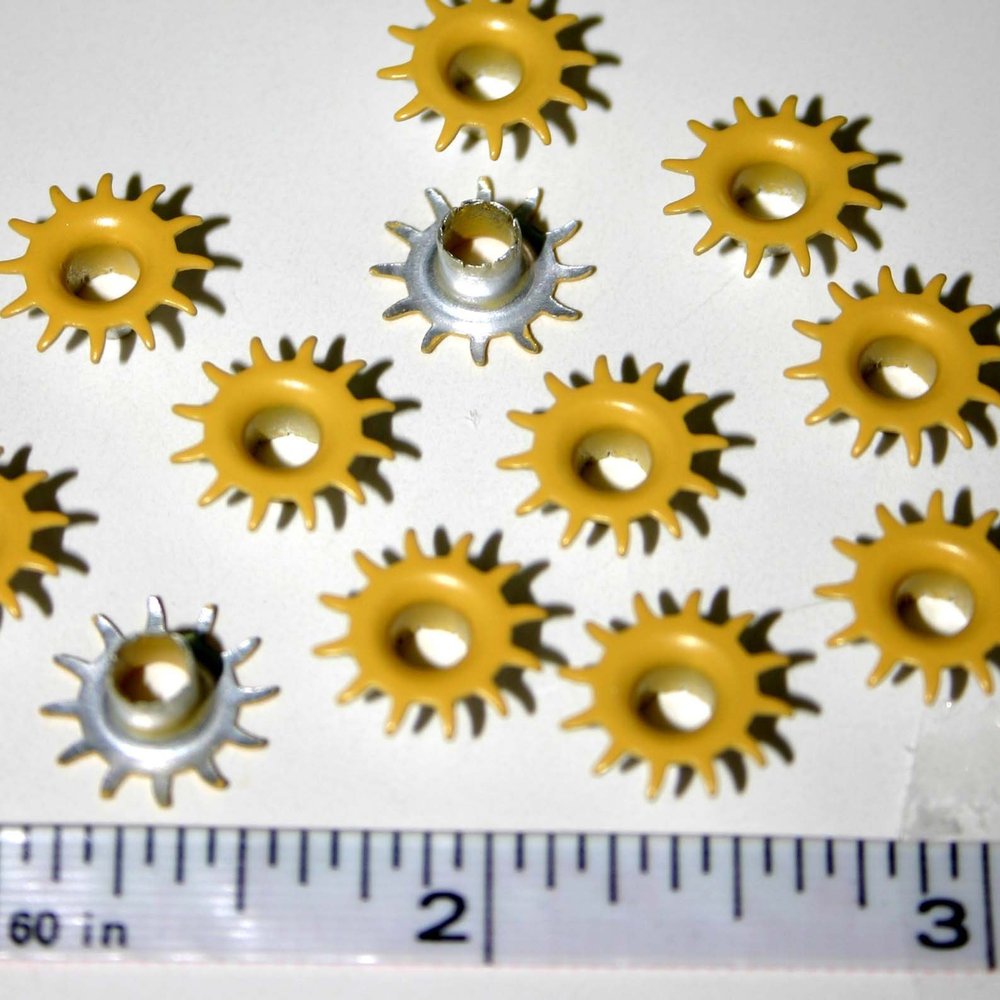 Bulk Rate 3/16" Yellow Aluminum Sun Eyelets - 500 Pack