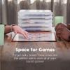 IRIS USA Board Game Storage Containers, 10-Pack |Made in USA| Organizers with Built-In Handle & Snap-Tight Lid for Puzzles, Scrapbook, and Fits 8.5" x 11" or A4 Papers, Slim - Clear view 3