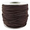CleverDelights Brown Fabric Elastic Cord - 44 Yards - 2mm - Crafts Beading Jewelry Stretch Shock Cording view 1