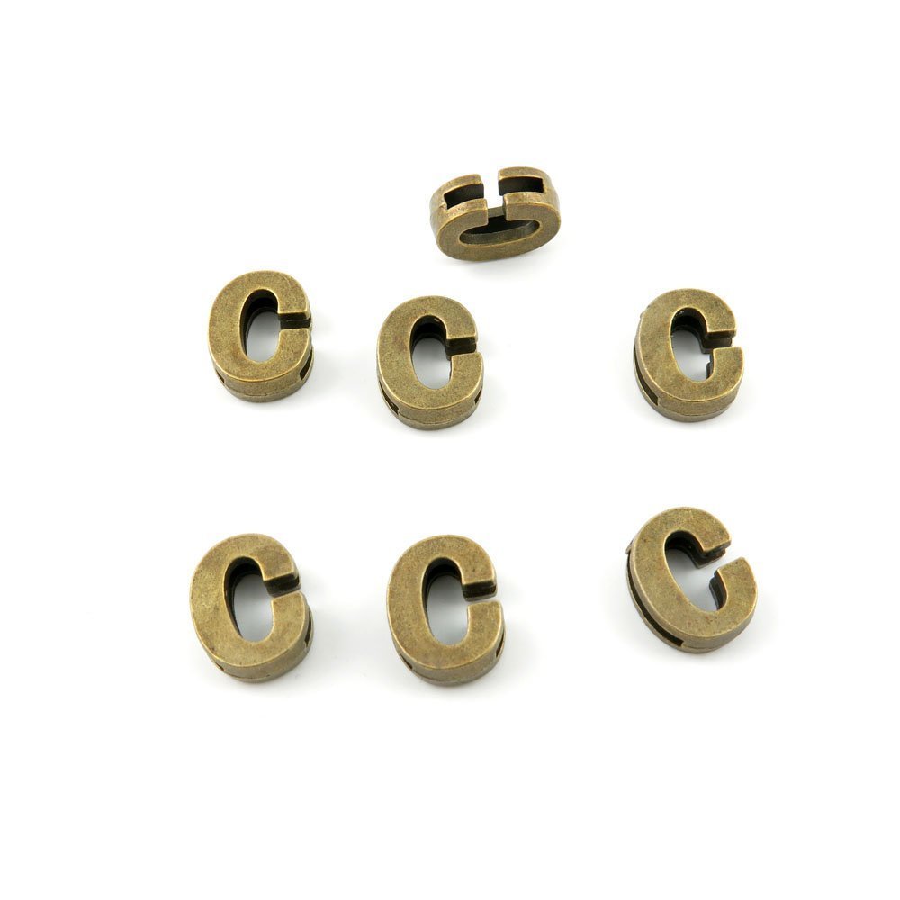50 PCS Ancient Antique Bronze Fashion Jewelry Making Crafting Charms Findings Bulk for Bracelet Necklace Pendant Retro Accessoires Lots Vintage F4BF7O Alphabet Letter C Loose Beads