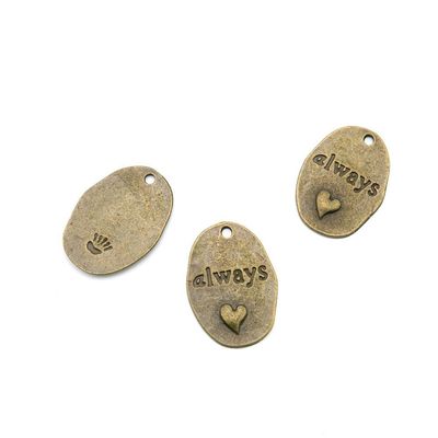 20 PCS Ancient Antique Bronze Fashion Jewelry Making Crafting Charms Findings Bulk for Bracelet Necklace Pendant Retro Accessoires Lots Vintage M6HD7K Always Love Tag