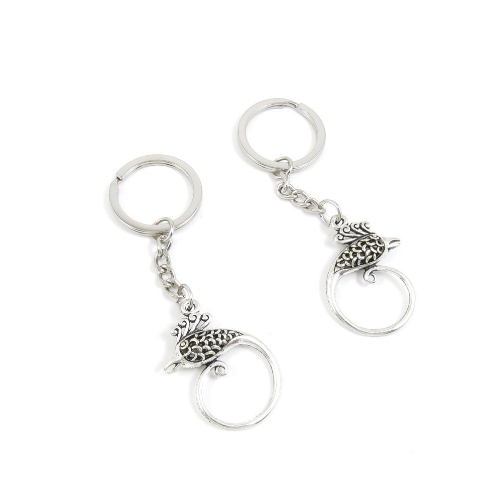 80 Pieces Fashion Jewelry Keyring Keychain Door Car Key Tag Ring Chain Supplier Supply Wholesale Bulk Lots P2CQ2 Hollow Phoenix