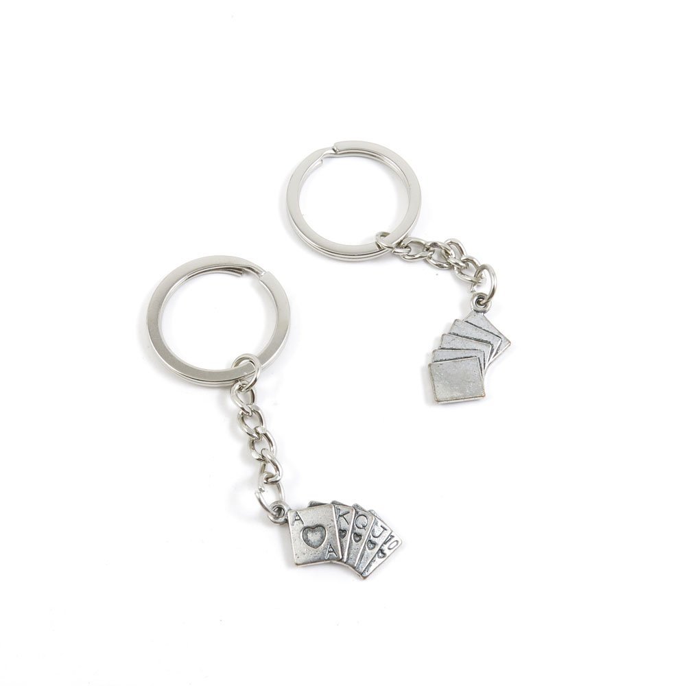 80 Pieces Fashion Jewelry Keyring Keychain Door Car Key Tag Ring Chain Supplier Supply Wholesale Bulk Lots T8AJ4 Poker Cards