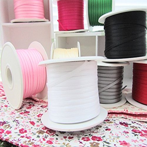 100 yards Solid Satin Ribbon 1/8" (SR18 White Only) US Seller Ship Fast