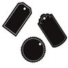 Folia 39101 Blackboard Foil Pendant with Soapstone Pen 6 Pieces Black in 3 Shapes for Decorating and Labelling view 2