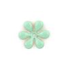 Light Jade Enamel and Brass Back Flower Sew-On Trims - Embellishments for Clothing, Accessories - Pack of 5 view 3