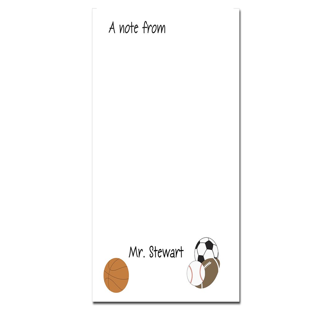 Personalized Gym Teacher Notepad, Sports Notepad Coach Gift