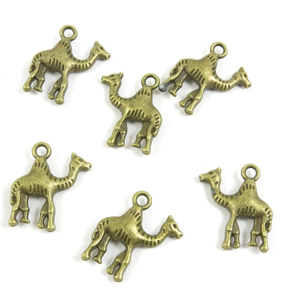 30 Pieces Jewelry Making Findings Antique Bronze Charms Craft Lots Repair Supplies Supply T2ME9 Camel