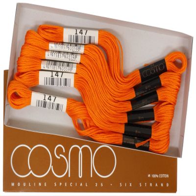 Cosmo No. 25 Embroidery Thread, 26.2 ft (8 m) Bundles, 1 Box Containing 6 Bundles