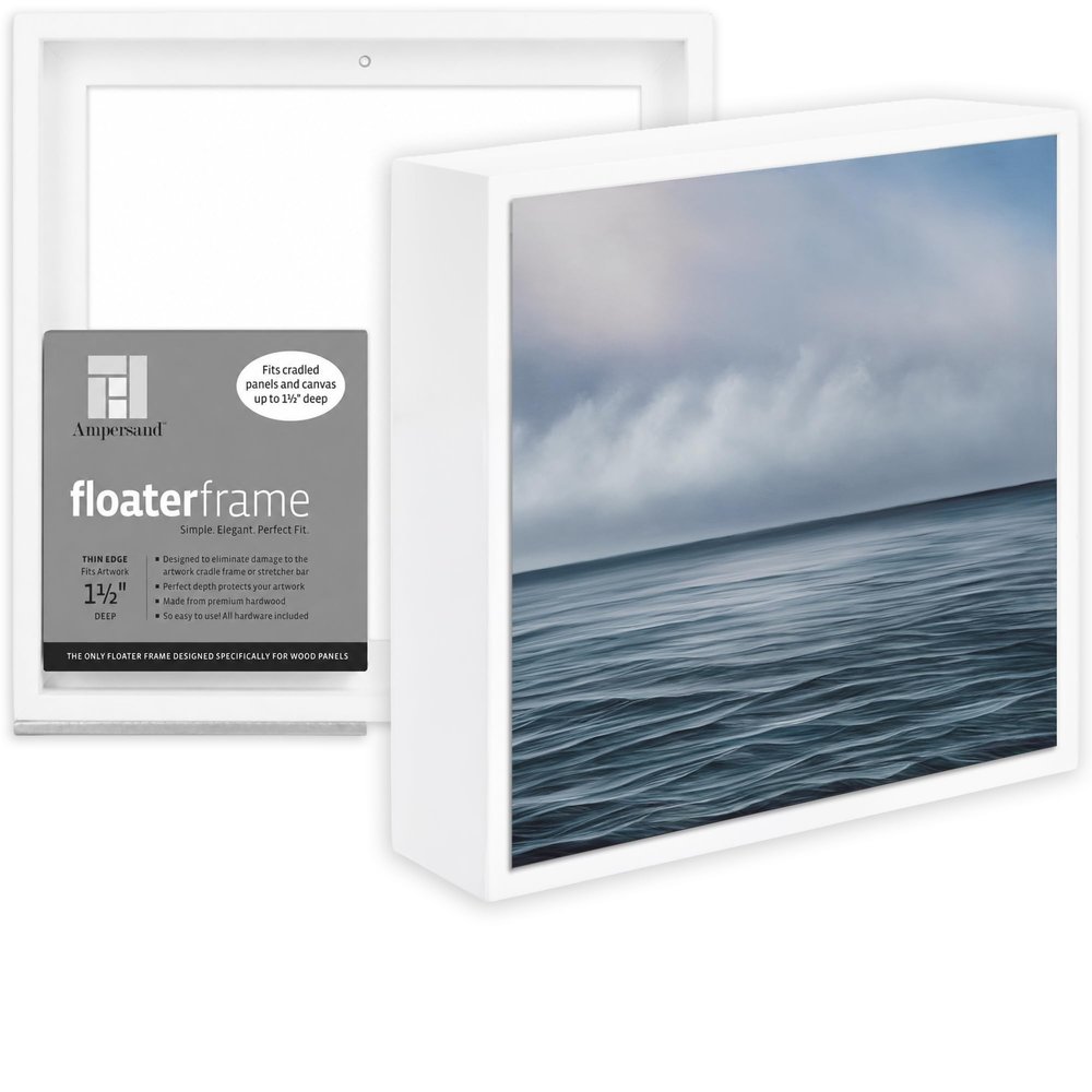 Ampersand Float Frame 1.5In Thin 8X8 White