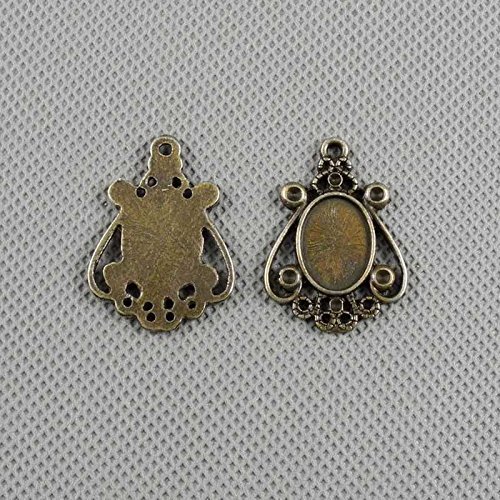 210 PCS Jewelry Making Charms Findings Supply Supplies Crafting Lots Bulk Wholesale Antique Bronze Tone Plated 80972 Oval Cabochon Frame Base