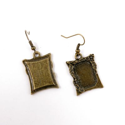 1 Pair Fashion Jewelry Making Charms Earrings Backs Findings Arts Crafts Hooks Bulk Lots Wholesale Supplier P3FC1 Square Cabochon Blanks Setting