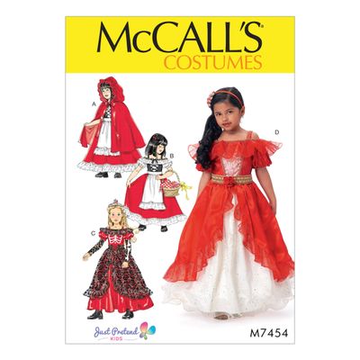 McCall's M7454 Girl's Fantasy Dress Costume Sewing Pattern, Sizes 3-8