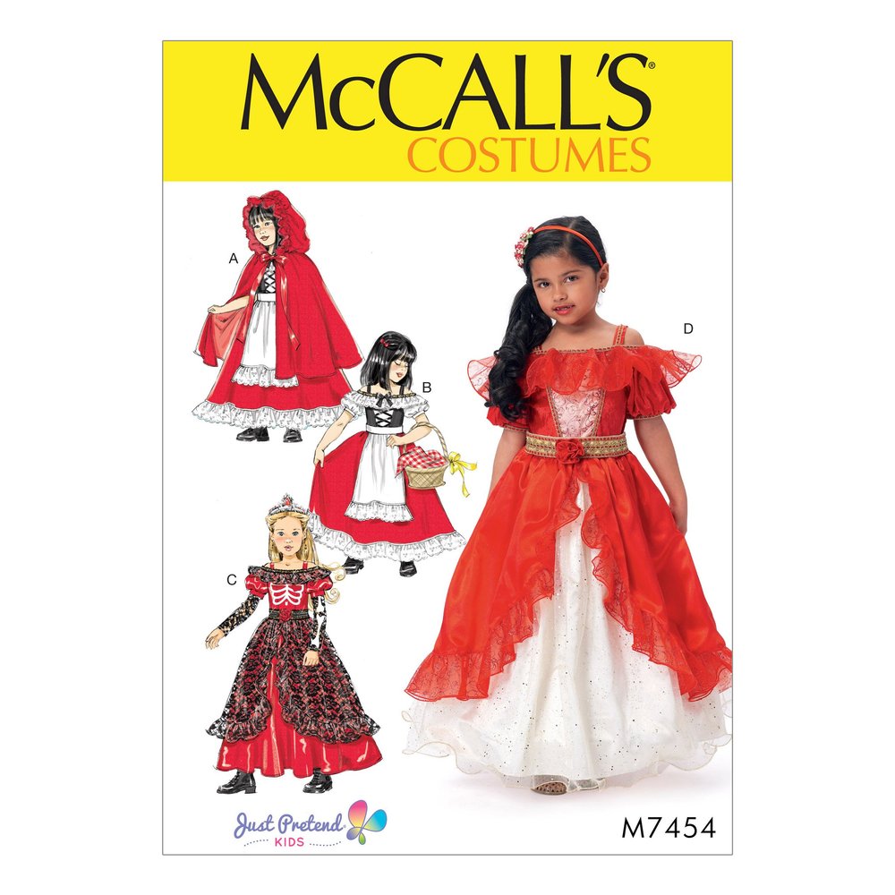 McCall's M7454 Girl's Fantasy Dress Costume Sewing Pattern, Sizes 3-8