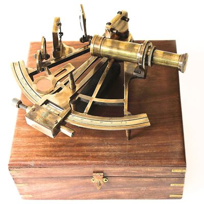 Nautical Marine Heavy German Working Model Ship Sextant sea Collectible Antique Wooden Box Gift Item