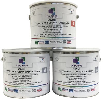 Coloredepoxies 10019 Light Gray Epoxy Resin Coating Made with Beautiful and Vibrant Pigments, 100% solids, For Garage Floors, Basements, Concrete and Plywood. 3 Gallon Kit