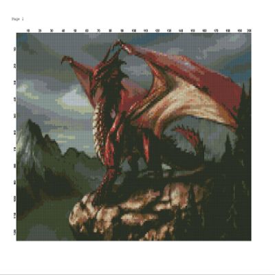 Cross Stitch Chart Dragon D-001 !!!ONLY CHART!!!