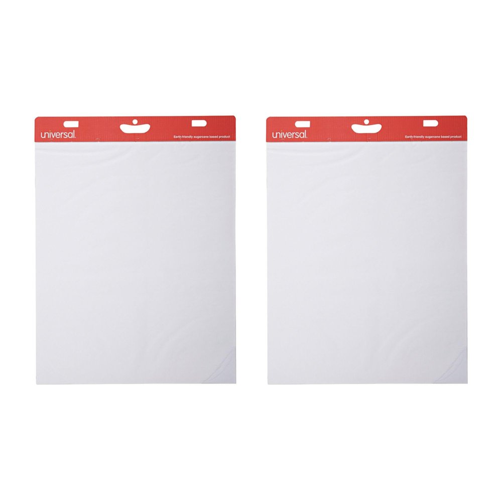 Universal 35603 Self Stick Easel Pads, Unruled, 25 x 30, White, 30-Sheet Pads (Case of 2 Pads)