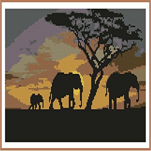 Cross Stitch Chart Safari !!!ONLY CHART!!! Africa Elephants (ANCHOR)