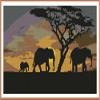 Cross Stitch Chart Safari !!!ONLY CHART!!! Africa Elephants (ANCHOR) view 1
